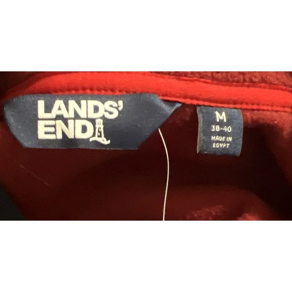 New LANDS' END Heritage Fleece T-Snap‎ Neck Pullover Colorblock Mens Size M